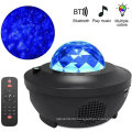 USB LED Sound Activated Night Light Projector Romantic Star Music Starry Water Wave Projector Light Projector Bedroom